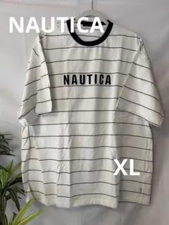 NAUTICA ボーダー Tシャツ ホワイト ブラックのサムネイル