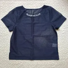 HK WORKS LONDON ビジュー付きメッシュ半袖トップス レディース Mのサムネイル