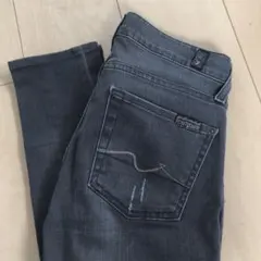 セブンフォーオールマンカインド　ブラックデニムスキニー　XS 23インチ