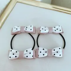 ハンドメイド　リボン　ヘアゴム　　2つセット