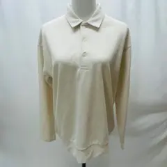 THE SHOP TK ポロシャツ 長袖 M アイボリー 無地 カジュアル 美品のサムネイル