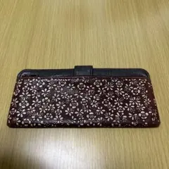 印傳屋 長財布 小花柄 鹿革 漆塗り　外装擦れ有り　使用感有りのサムネイル