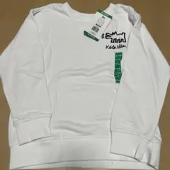 キースヘリング ホワイト スウェットシャツ XL(14/16) 150～160
