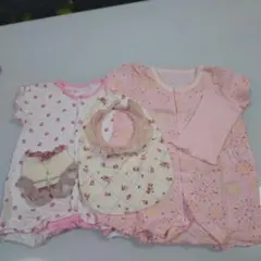 新生児 ロンパース・ソックス・スタイセット 春夏生まれ 女の子