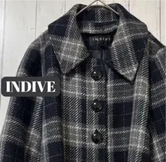 【美品】INDIVI インディヴィ ウール混 ショートコート 42