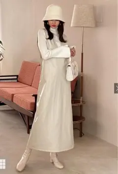 レザーワンピース　バックスリットレザージャンパースカート　an1389下げ札付き