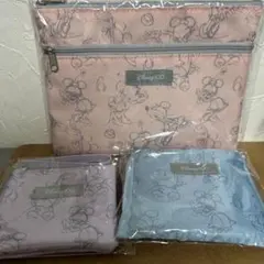 Disney 100 ミニポーチ　ポーチ　エコバッグ　3点セット