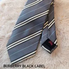 BURBERRY BLACK LABEL シルクネクタイ　ストライプ　グレー