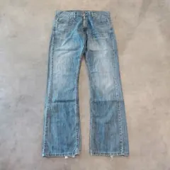リーバイス527 Levis W34 フレア ブーツ 青 古着 ヒゲ 23908