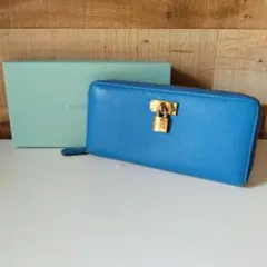 【美品✨️】サマンサタバサプチチョイス　長財布　青