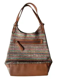 マルチカラーストライプハンドバッグ