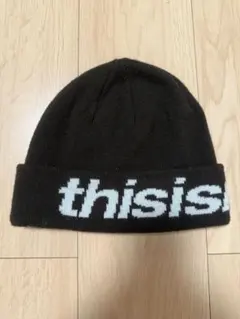 thisisneverthat ロゴ ニット帽 ビーニー ブラウンのサムネイル