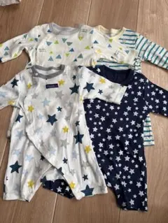 前開きロンパース 4枚セット 50-60