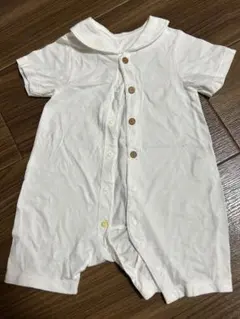 ホワイト 襟付きロンパース　ユニクロ