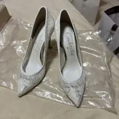 DIANA シンデレラ　レースチュールパンプス 23cm ウエディング