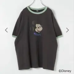 【Disney】MICKEYリンガーT　580962 レプシム　チャコールグレー