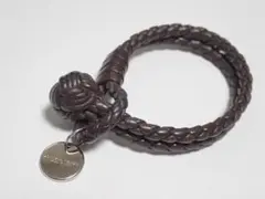 BOTTEGA VENETA イントレチャート ブレスレット レザー ブラウンのサムネイル