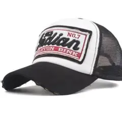 キャップ ブラック アメカジ ダメージ 黒 メッシュ ヴィンテージ 古着