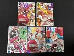 ラウンドワン ワンピースカード セットルフィ ナミ ゾロ サンジ