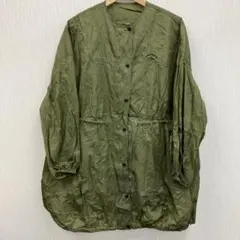 American Vintage ロゴ刺繍ナイロンジャケット カーキ　中古