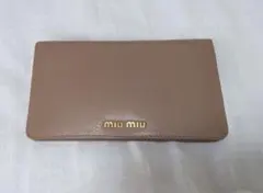 miu miu 二つ折り財布 ベージュ ゴールド金具 希少のサムネイル
