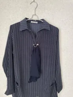 アルファベッツアルファベット　ストライプシャツブラウス