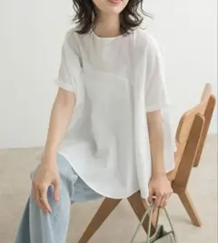 DOORS URBAN RESEARCH フレア切替えブラウス ホワイトのサムネイル