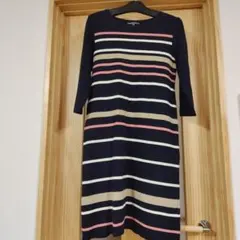 LAURA ASHLEY ストライプ ワンピース M