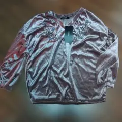 CASSE ベルベットピンクブラウンシャツ Mサイズ