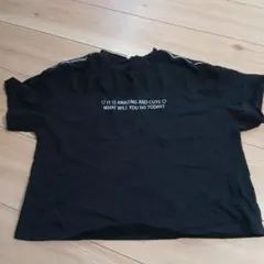 GU 黒シアー 半袖Tシャツ S(140cm)