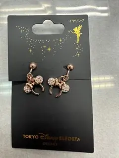 東京ディズニーリゾート ミニー　イヤリング　ピンクゴールド