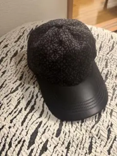 極美品 LOEWE 21aw ロエベ レザー ジェット キャップ ブラック F
