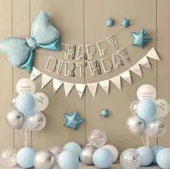 風船　バルーン　37個セット　誕生日　飾り　パーティー　リボン　ガーランド