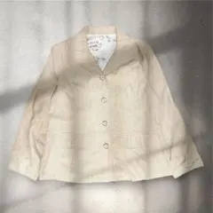 00’s vintage テーラードジャケット ベージュ M 裏地 総柄 日本製のサムネイル