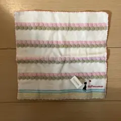 新品タグ付きU.Prenoma猫刺繍 タオルハンカチ