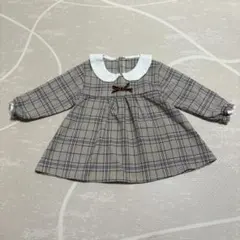 チェック 襟付きワンピース 入園式 フォーマル