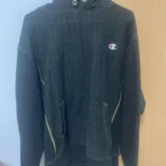 Champion フード付きパーカー ブラック/イエロー