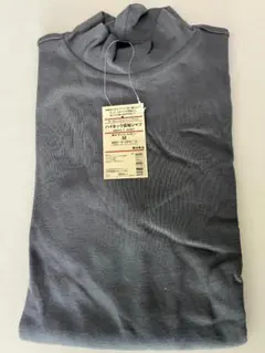値下げ【新品未使用】MUJI ハイネック長袖シャツ メンズM チャコールグレー
