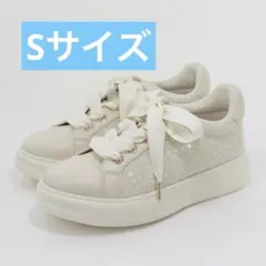 RANDAコンビマテリアルビジューハトメ スニーカー　Sサイズのサムネイル