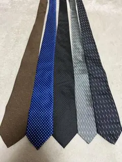 ネクタイセット 5本 ブラウン 青 黒 グレー