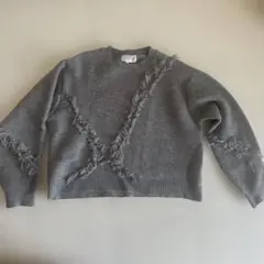 グレー フリンジセーター サイズF LAKOLE