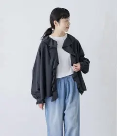 新品タグ付◉ かぐれ コットンフリルワイドシャツ DOORS アーバン