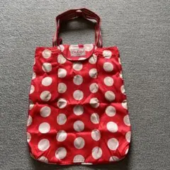 キャスキッドソン　トートバッグ　ドット　赤　コンパクト