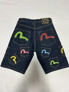 美品✨️EVISU ハーフパンツ デニム メニーポケット W38 デニム EVISU ハーフ メニーポケット カモメ デニム パンツ エヴィス