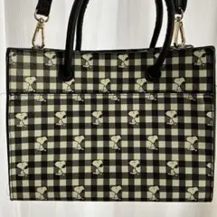 スヌーピー チェック柄 ショルダーバッグ