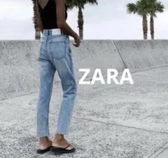 ZARA ハイライズストレートデニム　ハイウエスト　ストレートレッグ　34