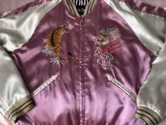 東洋 ローリングストーンズ Rolling Stones スカジャン ピンク L スカジャン/テーラー東洋/ローリングストーンズ・NO173/tt11475-119