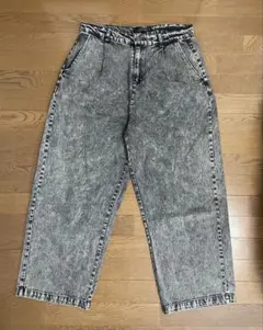 グレー ダメージ加工 ワイドパンツ　メンズL 美品