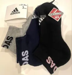 新品adidas★アディダスソックス 3足セット　　足底クッション！！