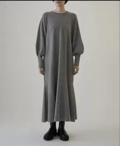 へムペプラムロングニットワンピース　サロン アダム エ ロペ